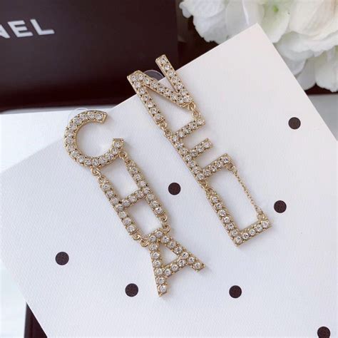 chanel letter drop earrings replica|chanel drop earrings price.